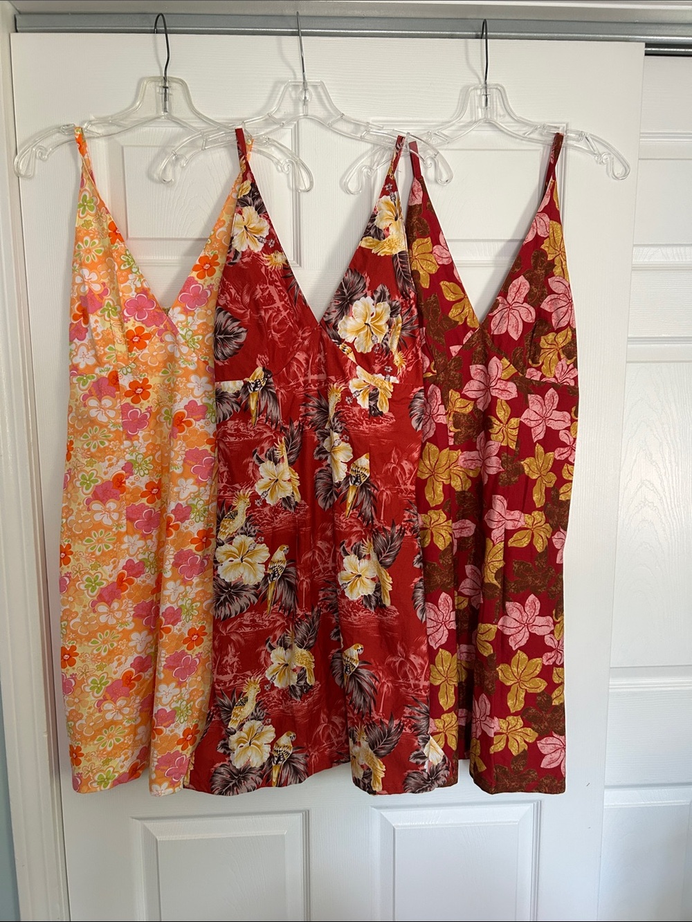 Floral Slip Dress Trio - Pink, Red, Burgundy